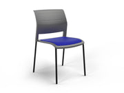 Game 4 leg Chair (Upholstered Seat) Charcole Sky Blue Black Powdercoat