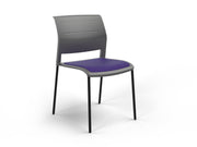 Game 4 leg Chair (Upholstered Seat) Charcole Plum Black Powdercoat