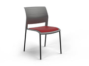 Game 4 leg Chair (Upholstered Seat) Charcole Tomato Red Black Powdercoat
