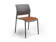 Game 4 leg Chair (Upholstered Seat) Charcole Bright Orange Black Powdercoat