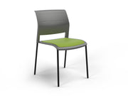 Game 4 leg Chair (Upholstered Seat) Charcole Lime Green Black Powdercoat