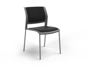 Game 4 leg Chair (Fully Upholstered) Charcole Black Polished Chrome
