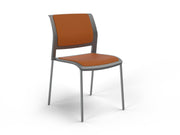 Game 4 leg Chair (Fully Upholstered) Charcole Bright Orange Polished Chrome