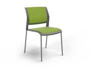 Game 4 leg Chair (Fully Upholstered) Charcole Lime Green Polished Chrome