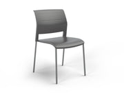 Game Chair Unupholstered 4Lages Charcoal Polished Chrome