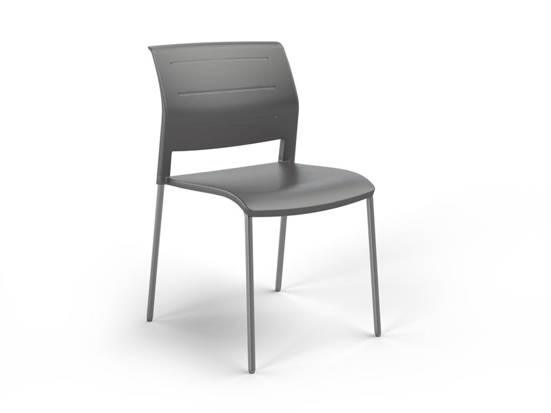 Game Chair Unupholstered 4Lages Charcoal Polished Chrome