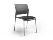 Game 4 leg Chair (Upholstered Seat) Charcole Black Polished Chrome