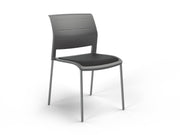 Game 4 leg Chair (Upholstered Seat) Charcole Gray Polished Chrome