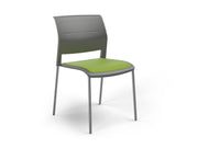 Game 4 leg Chair (Upholstered Seat) Charcole Lime Green Polished Chrome