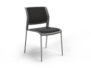 Game 4 leg Chair (Fully Upholstered) Charcole Black Silver Powdercoat