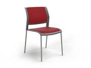Game 4 leg Chair (Fully Upholstered) Charcole Tomato Red Silver Powdercoat