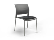 Game 4 leg Chair (Upholstered Seat) Charcole Black Silver Powdercoat