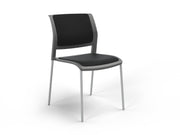 Game 4 leg Chair (Fully Upholstered) Charcole Black White Powdercoat