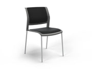 Game 4 leg Chair (Fully Upholstered) Charcole Gray White Powdercoat