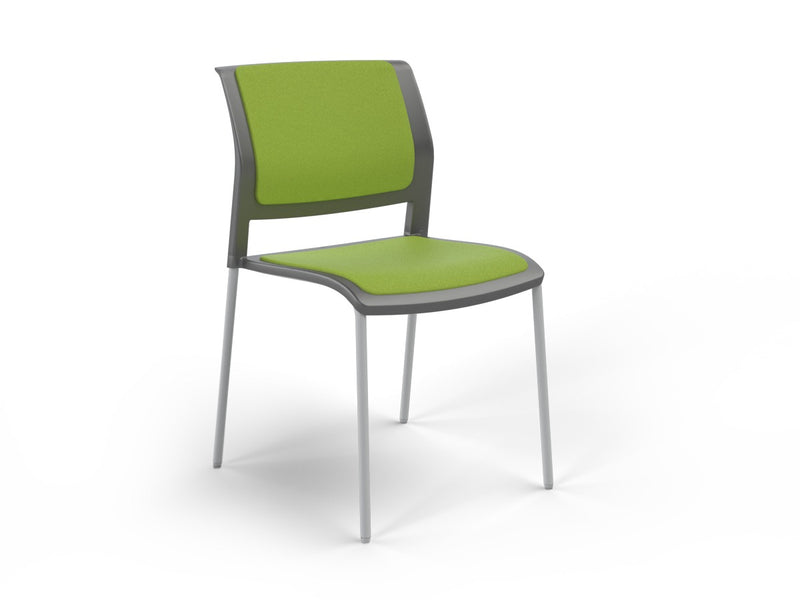 Game 4 leg Chair (Fully Upholstered) Charcole Lime Green White Powdercoat