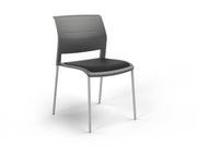 Game 4 leg Chair (Upholstered Seat) Charcole Black White Powdercoat