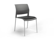 Game 4 leg Chair (Upholstered Seat) Charcole Gray White Powdercoat