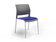 Game 4 leg Chair (Upholstered Seat) Charcole Sky Blue White Powdercoat