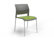 Game 4 leg Chair (Upholstered Seat) Charcole Lime Green White Powdercoat