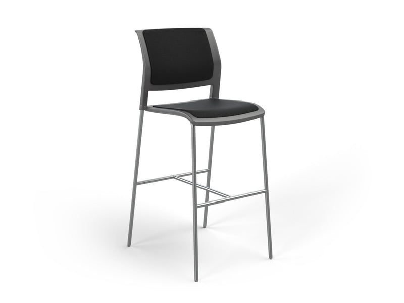 Game Barstool With Fully Upholstery Charcole Black