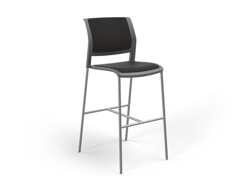 Game Barstool With Fully Upholstery Charcole Gray