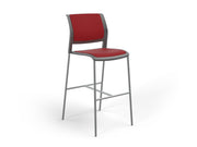 Game Barstool With Fully Upholstery Charcole Tomato Red