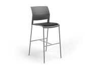 Game Barstool With Upholstery Charcole Black