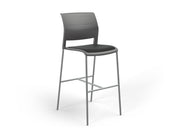 Game Barstool With Upholstery Charcole Gray