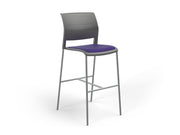 Game Barstool With Upholstery Charcole Plum