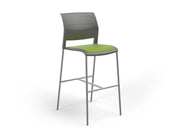Game Barstool With Upholstery Charcole Lime Green