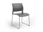 Game Chair Unupholstered Sled Base Charcoal Polished Chrome
