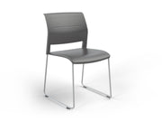 Game Chair Unupholstered Sled Base Charcoal White Powdercoat