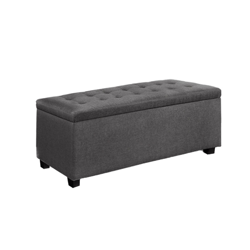 Artiss Large Fabric Storage Ottoman Grey