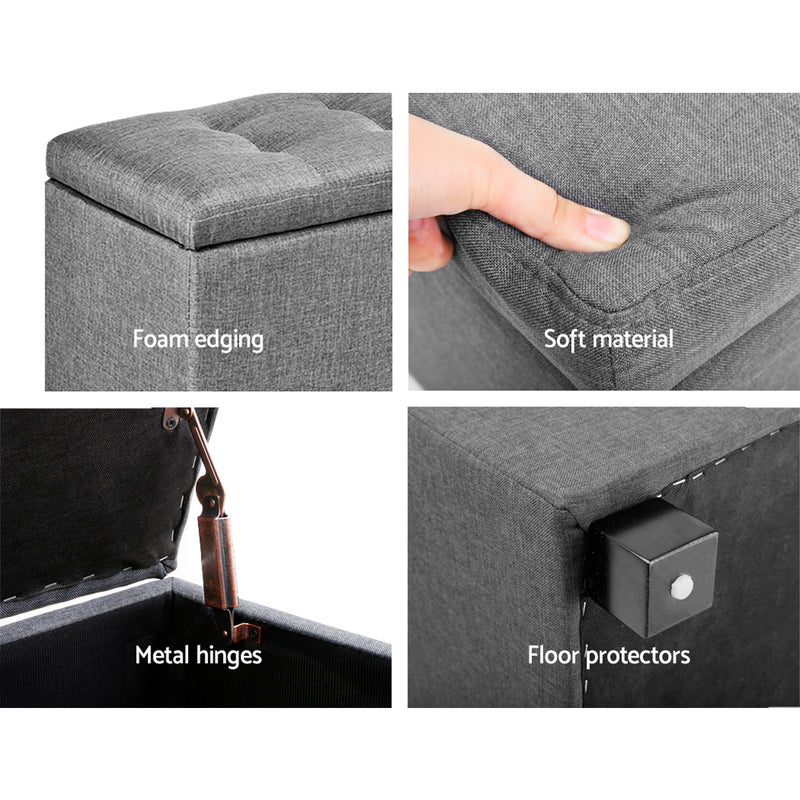 Artiss Large Fabric Storage Ottoman