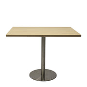 Rapidline Square Meeting Table 900mmD x 755mmH Stainlees Steel Natural Oak