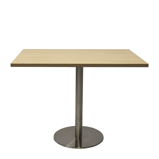 Rapidline Square Meeting Table 900mmD x 755mmH Stainlees Steel Natural Oak