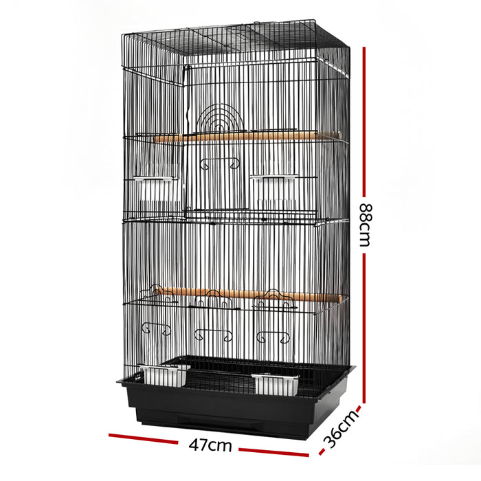 Medium Bird Cage with Perch - Black