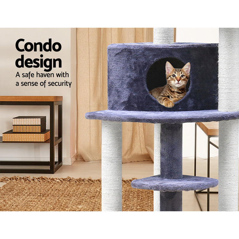 126 cm Cat Tree Condo House Furniture Wood
