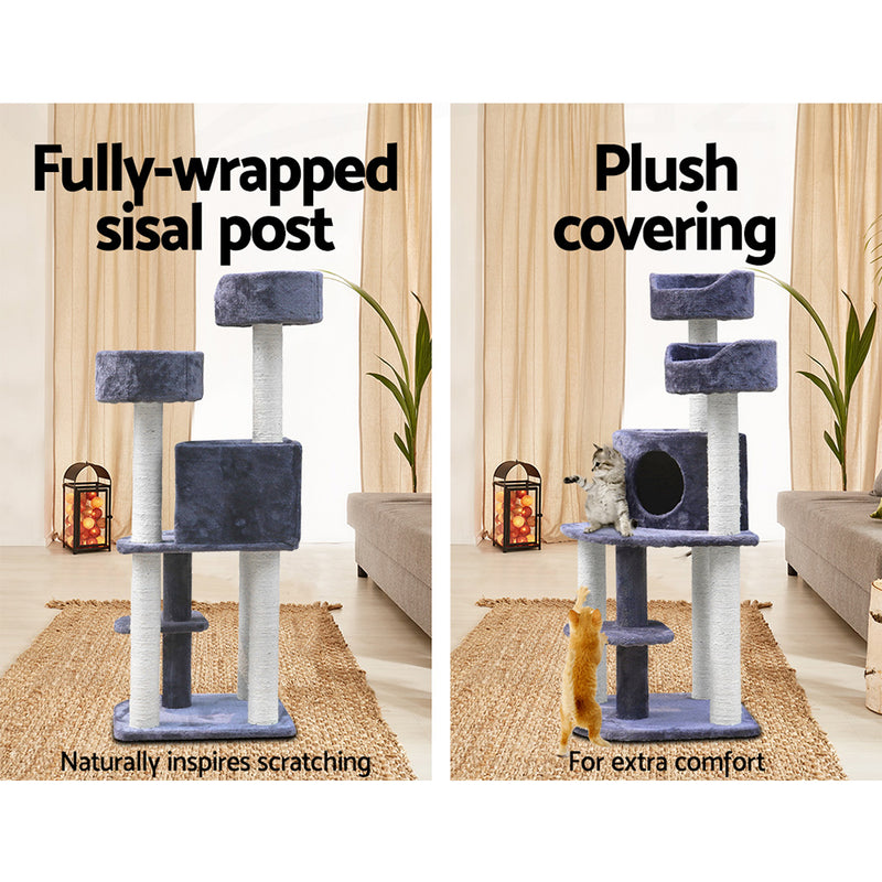 126 cm Cat Tree Condo House Furniture Wood