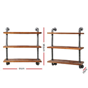 Artiss Industrial Shelves DIY Pipe Shelf Display Wall Floating Bookshelf Vintage 3 Tiers