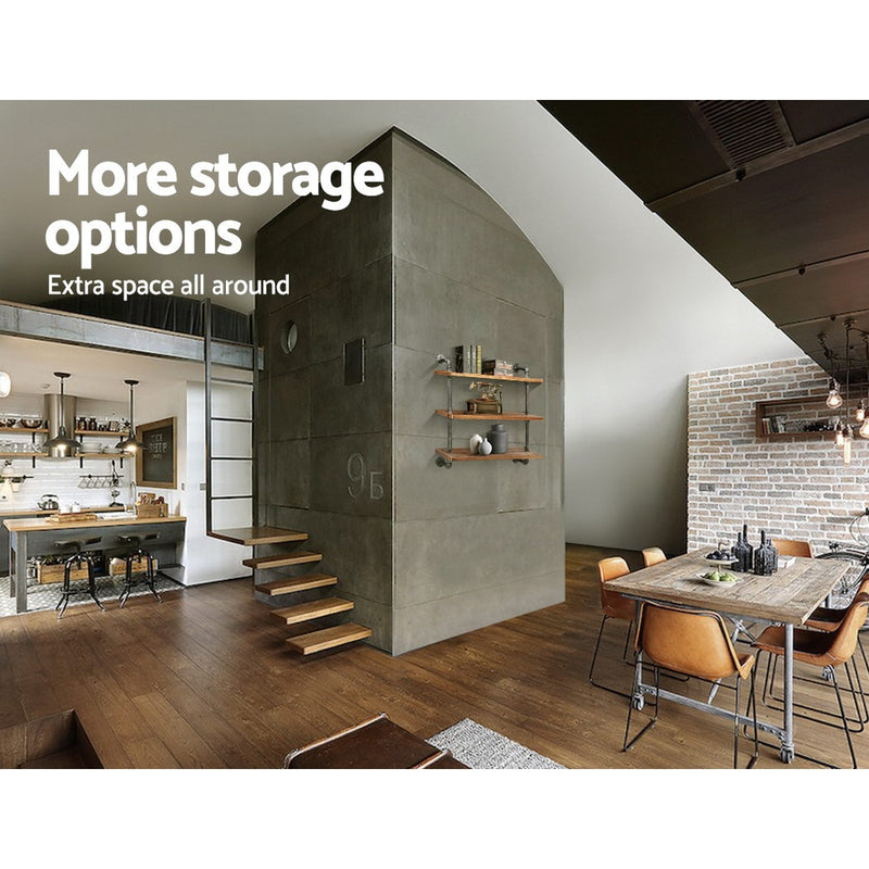 Artiss 3 Level 92cm DIY Wall Mounted Bookshelf