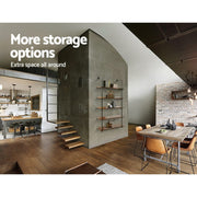 Artiss Rustic Industrial Pipe Shelf Floating Storage Wall Mount