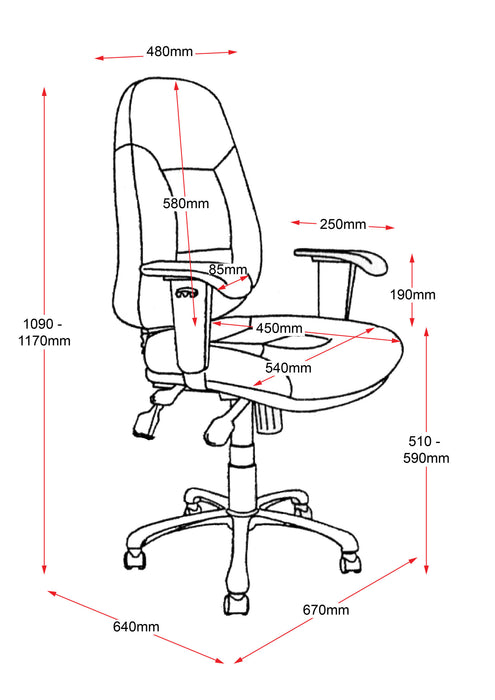 Rapidline Fully Ergonomic Executive Chair With High Back And Adjustable Arms