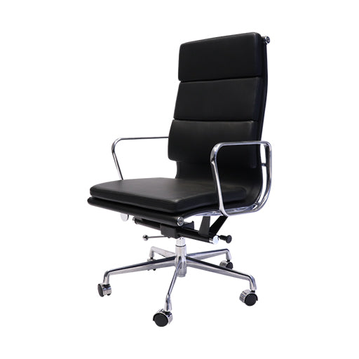 Rapidline High Back Executive Office Chair injected Foam And PU Leather Black Finish