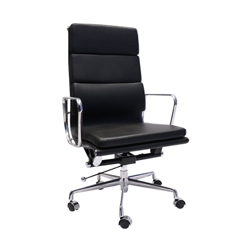 Rapidline High Back Executive Office Chair injected Foam And PU Leather Black Finish