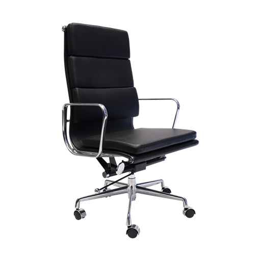 Rapidline High Back Executive Office Chair injected Foam And PU Leather Black Finish