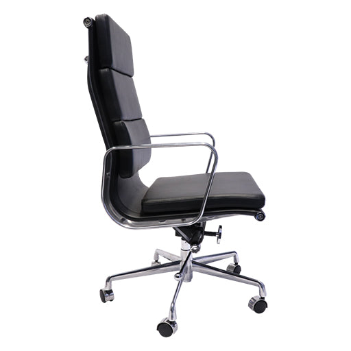 Rapidline High Back Executive Office Chair injected Foam And PU Leather Black Finish