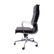 Rapidline High Back Executive Office Chair injected Foam And PU Leather Black Finish