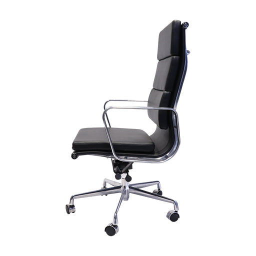Rapidline High Back Executive Office Chair injected Foam And PU Leather Black Finish