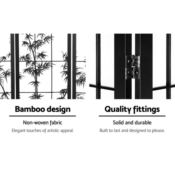 Artiss Room Divider Screen Privacy Dividers Pine Wood Stand Shoji Bamboo Black White